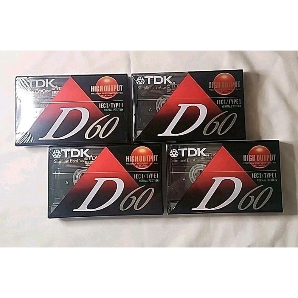TDK D60 4-Pack Blank Audio Cassette Tapes High Output New! Sealed!